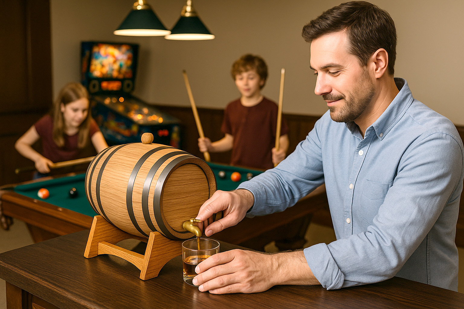 Mini Oak Barrel with a Brass Spigot