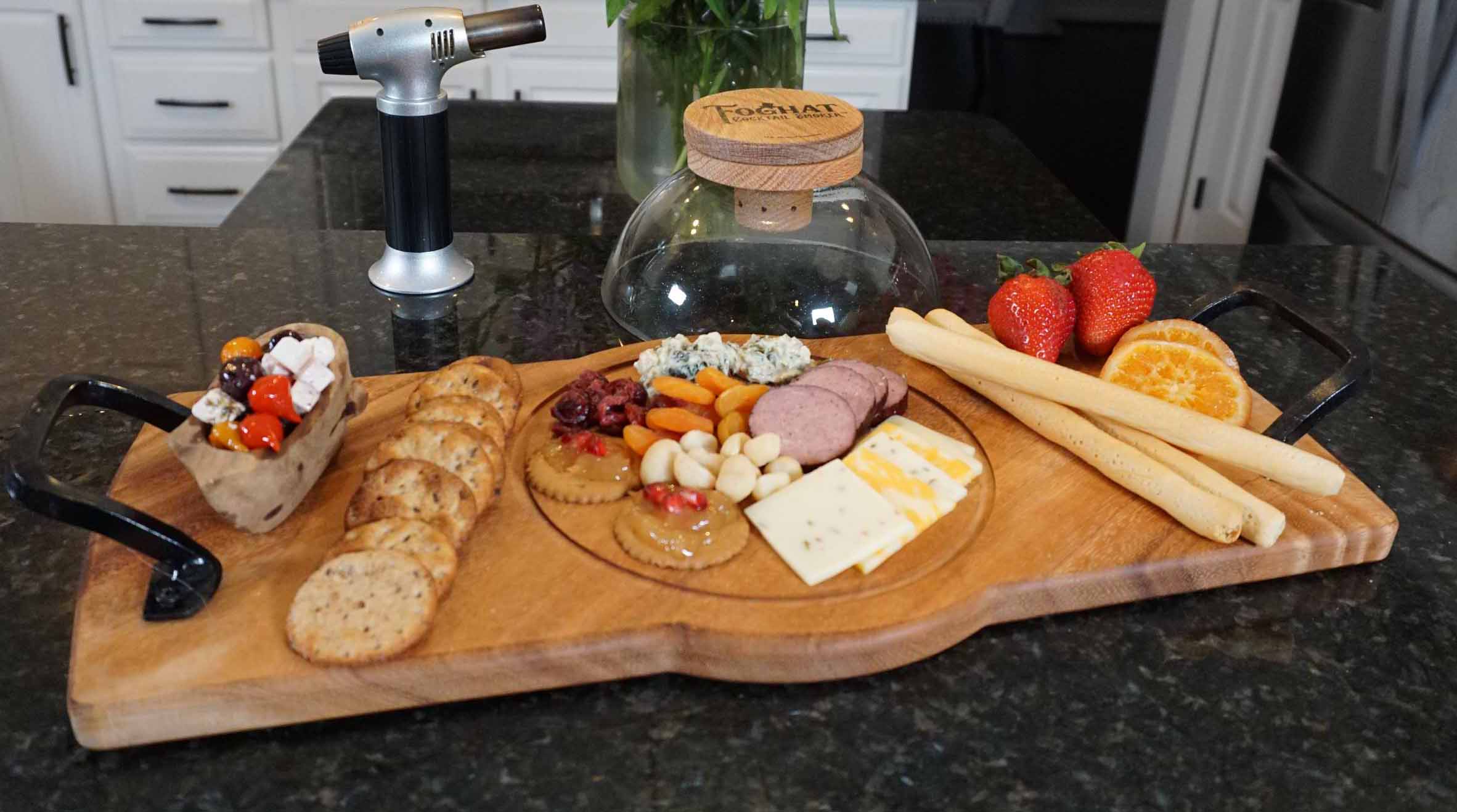 Foghat Smoked Charcuterie Board with Foghat Cloche & Foghat Cocktail Smoker