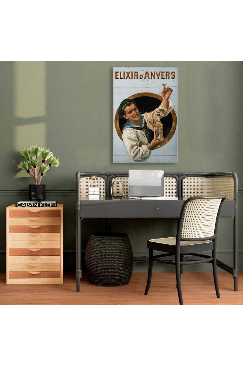 1905年ベルギー◆『ELIXIR DEKEMPENAAR』石版画 酒類ポスター Elixir De Kempenaar - South Pointe Vintage