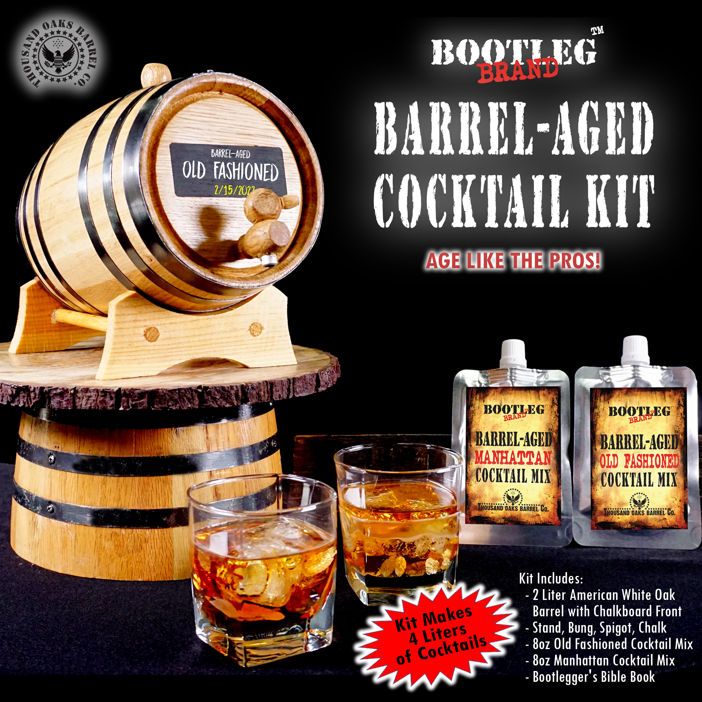 Barrel Aged Old Fashioned Cocktail Kit by Bartender's Secret Sauce