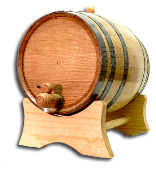 Wood Oak Barrel Cradle Stand