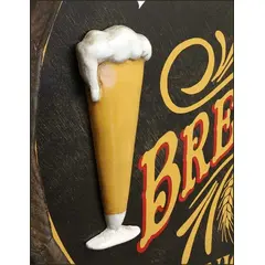 Close up of beer glass relief