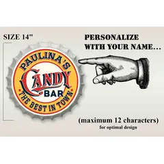 Personalized Candy Bar Bottle Cap Sign