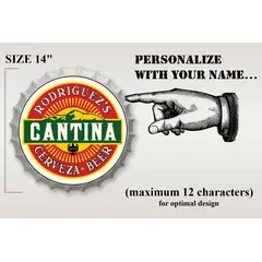 Personalized Cantina Bottle Cap Sign