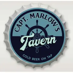 Personalized Nautical Tavern Bottle Cap Sign