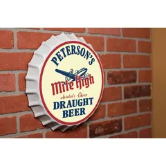 Personalized Mile High Aviation Bottle Cap Sign