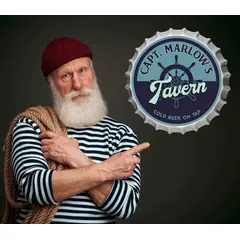 Personalized Nautical Tavern Bottle Cap Sign