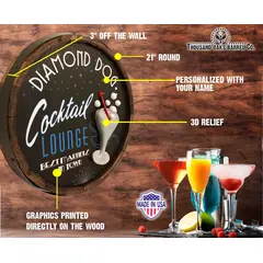 'Cocktail Lounge' Personalized Quarter Barrel Sign