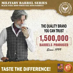 Marines engraved mini oak aging barrel trusted by distillers and craft spirit enthusiasts since 1999.