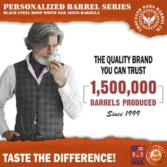 Thousand Oaks Barrel Co American white oak aging barrels trusted brand since 1999 with over 1.5 million barrels produced in the USA.