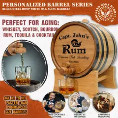 Mini oak barrel aging whiskey bourbon rum tequila and cocktails 8 to 10 times faster than commercial barrels.