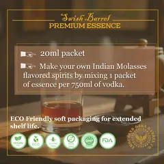 Instructions for mixing Indian Molasses Whisky Essence with 750ml vodka to create Indian style molasses whisky at home.