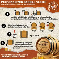 Step by step instructions for curing and using a small oak whiskey aging barrel