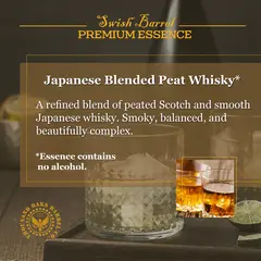 Alcohol-free Japanese Blended Peat Whisky Essence inspired by peated Scotch and smooth Japanese single malt whisky.