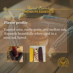 Mexican Corn Whiskey flavor profile featuring toasted corn, rustic grain, mellow oak, and smooth finish.