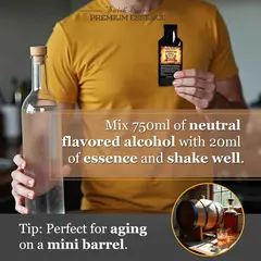 Homemade Apple Flavored Whiskey: Combine 20ml of Apple Whiskey Essence with 750ml of vodka for a delicious, DIY apple-infused spirit. Allow the mixture to rest for 24-72 hours for optimal flavor integration.