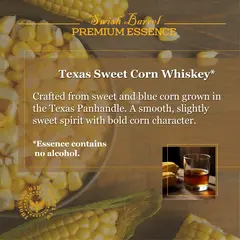 Alcohol-free Texas Sweet Corn Whiskey Essence inspired by sweet and blue corn grown in the Texas Panhandle.