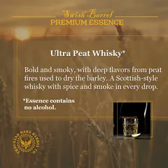 Alcohol-free Ultra Peat Whisky Essence inspired by traditional Scottish peat-fired malted barley whisky.