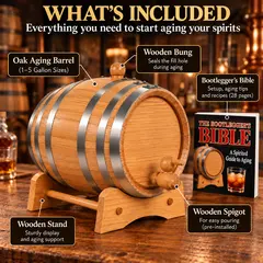Steel hoop whiskey barrel, American white oak aging barrel, whiskey barrel kit, oak barrel accessories, Thousand Oaks Barrel.