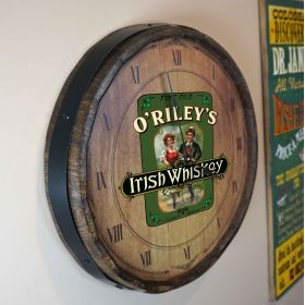 Personalized "Irish Whiskey" Quarter Barrel Clock (B808)