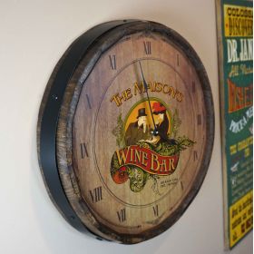 Personalized "Wine Bar" Quarter Barrel Clock (B814)