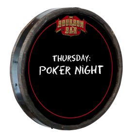 Bourbon Bar Quarter Barrel Chalkboard Sign (QB_352)