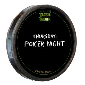 Irish Pub 'ERIN GO BRAGH' Chalkboard Quarter Barrel Sign (QB_360)