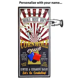 'Corn Hole Club'  Personalized Plank Sign (7087)