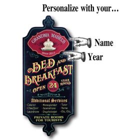 'Bed & Breakfast' Personalized Dubliner Wood Sign (DUB58)