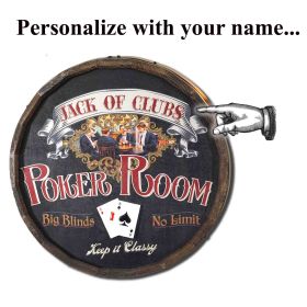 Poker Room Quarter Barrel Sign (QB1804)