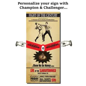 Personalized Boxing Vaudeville Sign
