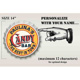 Personalized Candy Bar Bottle Cap Sign