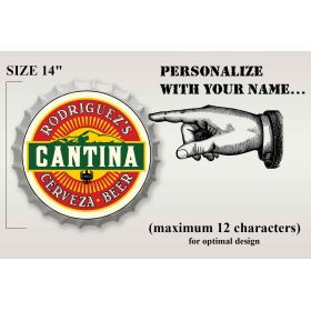 Personalized Cantina Bottle Cap Sign