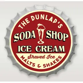 Personalized Soda Shop Bottle Cap Sign
