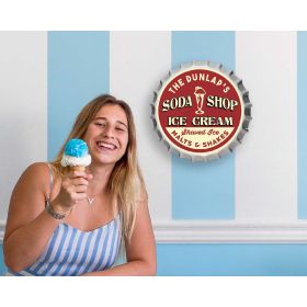 Personalized Soda Shop Bottle Cap Sign