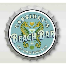 Personalized Beach Bar Bottle Cap Sign