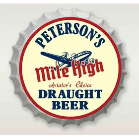 Personalized Mile High Aviation Bottle Cap Sign