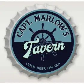 Personalized Nautical Tavern Bottle Cap Sign