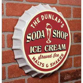 Personalized Soda Shop Bottle Cap Sign