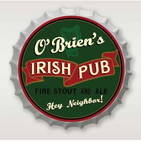 Personalized Irish Pub Bottle Cap Sign