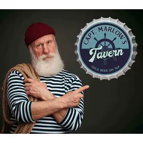 Personalized Nautical Tavern Bottle Cap Sign