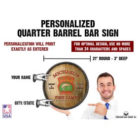 'Fish Camp' Personalized Quarter Barrel Sign (C22)