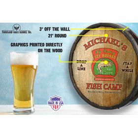 'Fish Camp' Personalized Quarter Barrel Sign (C22)