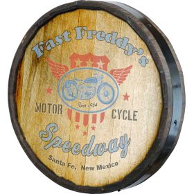 'Motorcycle' Personalized Quarter Barrel Sign (C27)
