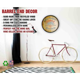 'Motorcycle' Personalized Quarter Barrel Sign (C27)