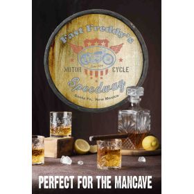 'Motorcycle' Personalized Quarter Barrel Sign (C27)