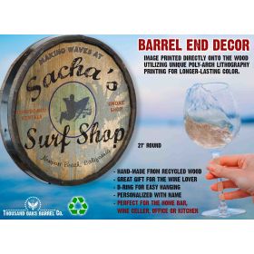 'Surf Shop' Personalized Quarter Barrel Sign (C28)