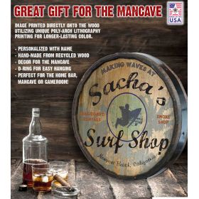 'Surf Shop' Personalized Quarter Barrel Sign (C28)