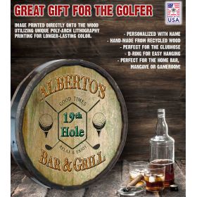 19th Hole Bar & Grill Quarter Barrel Sign (C35)
