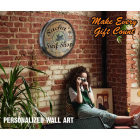 'Surf Shop' Personalized Quarter Barrel Sign (C28)